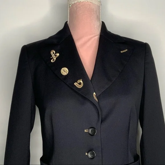 Rare Love Moschino‎ Navi blue embroidered blazer. - Picture 4 of 14